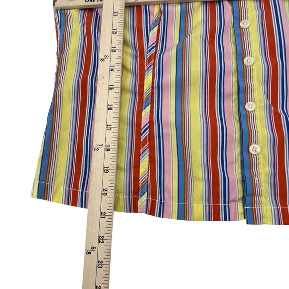 Tommy Hilfiger Womens 90s Multicolor Striped Sleeveless Button-Down Top Size 16 - Picture 4 of 6